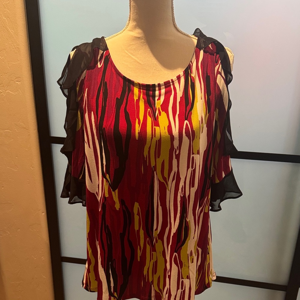BOLD elements Multicolor Blouse with Black Ruffle Detail
